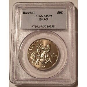 1995 S Olympic Baseball Commemorative Half Dollar MS69 PCGS